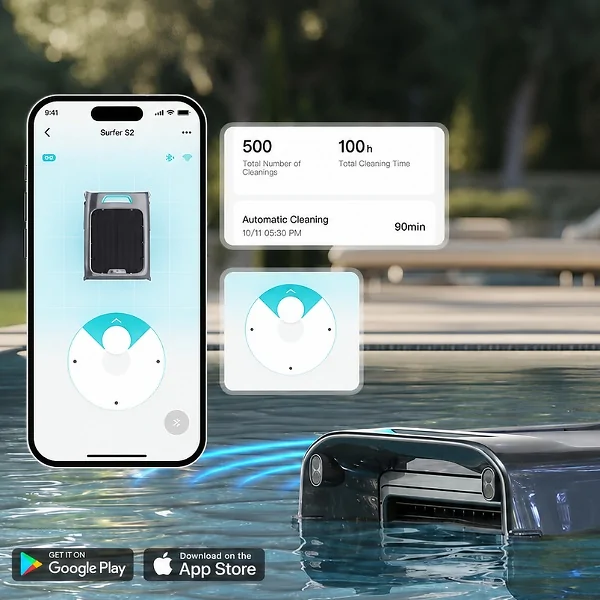 Aiper EcoSurfer S2 : skimmer solaire sans fil pour piscines jusqu'à 12 x 6 m