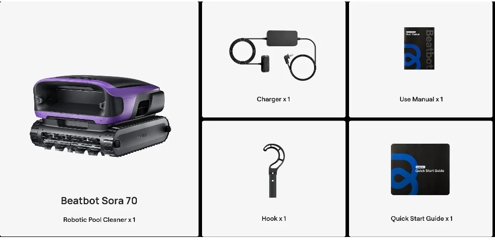 Le robot Beatbot SORA P7 est livré avec :